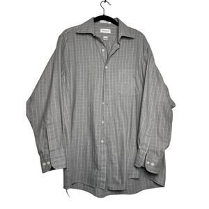 Van Heusen Broadcloth Mens Dress Shirt Striped Cotton Button Down M Business
